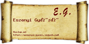 Eszenyi Győző névjegykártya